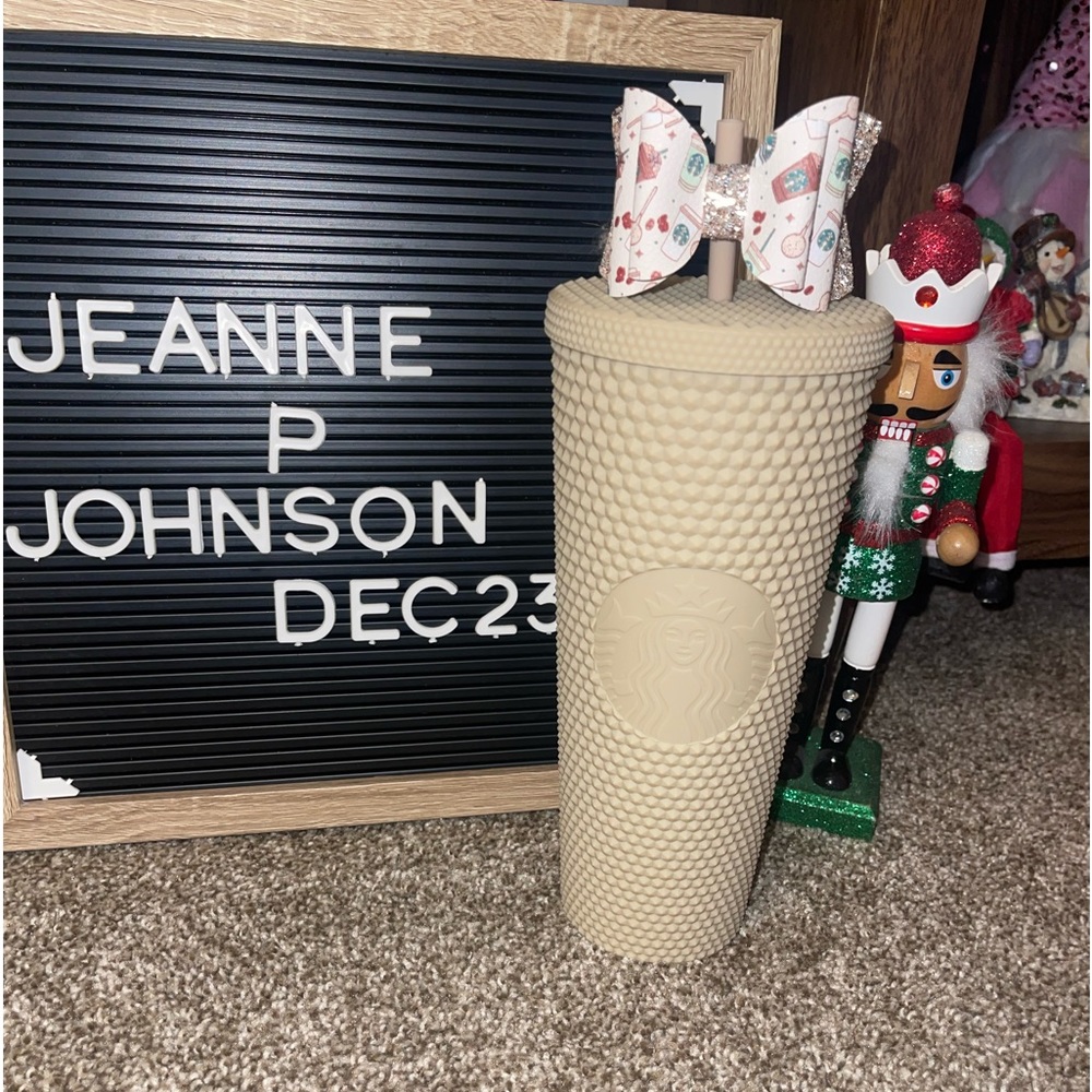 Milk tea studded Starbucks tumbler